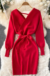 Robe pull moulante décontractée en tricot